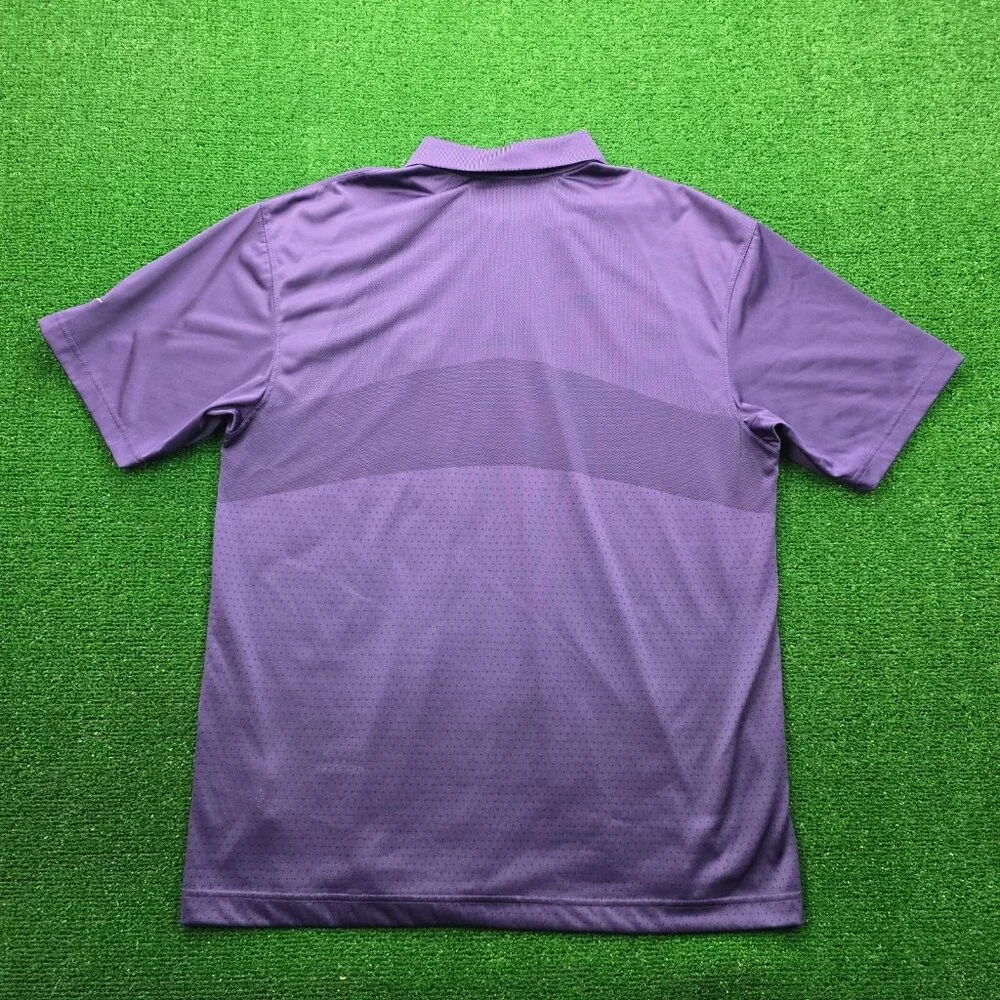 Nike Golf Polo Shirt Mens Large Purple Y2K‎ Medinah Country Club Dri Fit